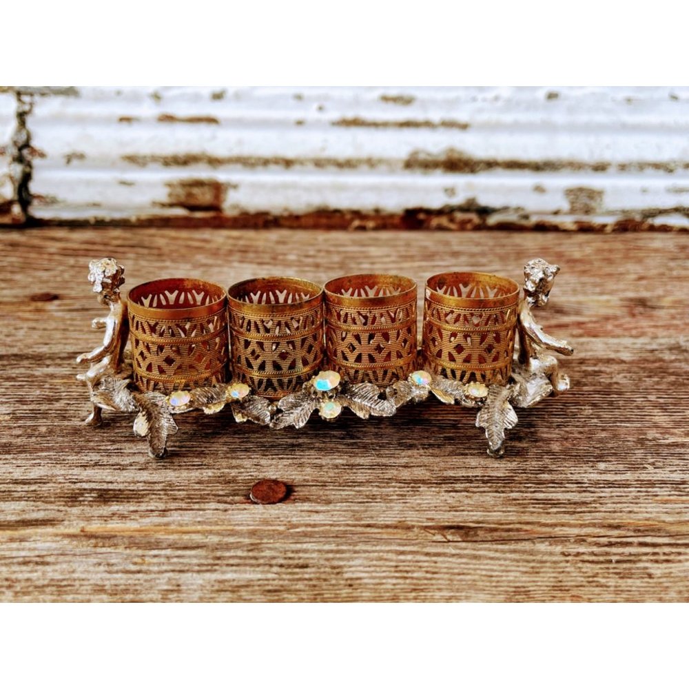 Vintage Cherub Lipstick Holder With Rhinestones - Picture 6 of 12